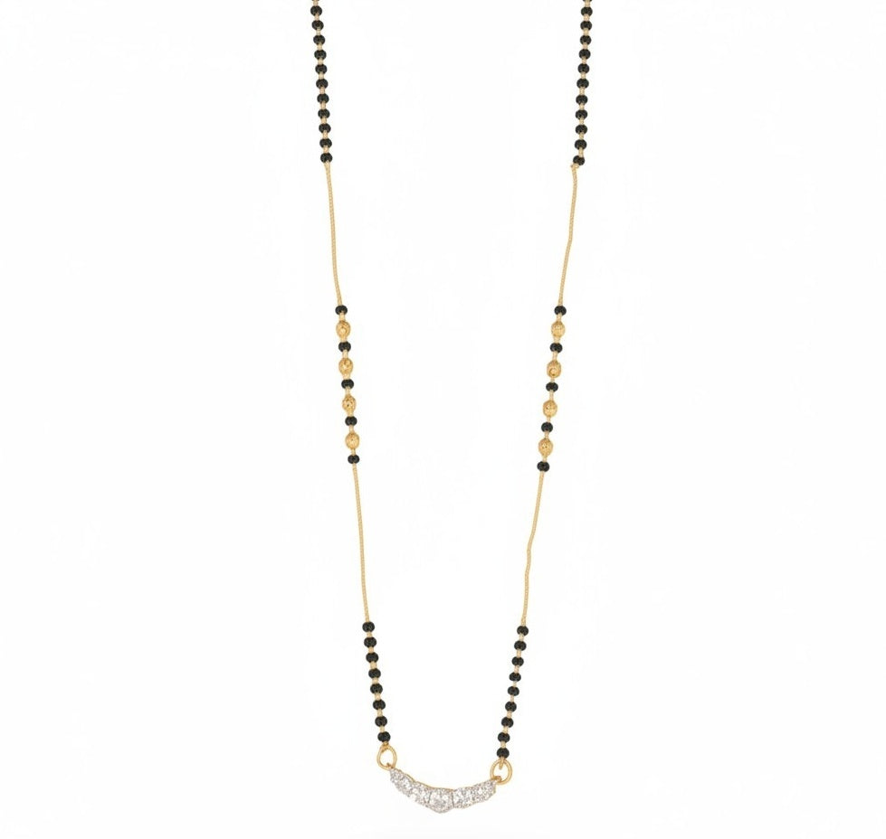 Graceful Crescent Traditional Gold  Plated Mangalsutra