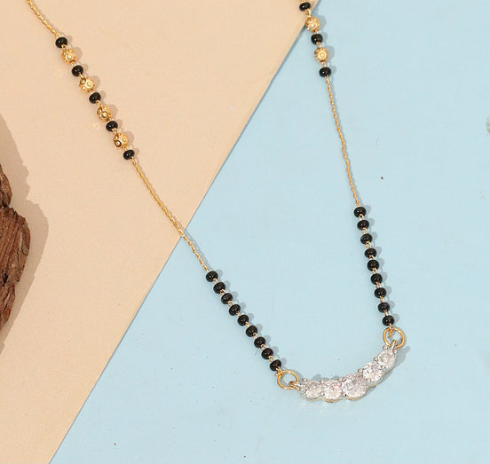 Graceful Crescent Traditional Gold  Plated Mangalsutra