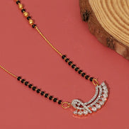 Cultural Elegance Curved Stone Gold Plated Mangalsutra