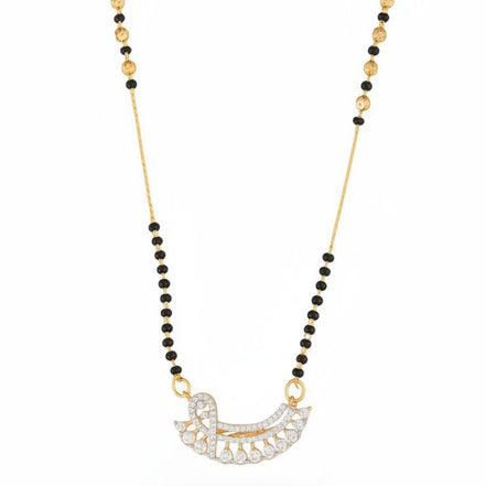Cultural Elegance Curved Stone Gold Plated Mangalsutra