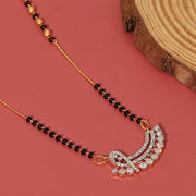 Cultural Elegance Curved Stone Gold Plated Mangalsutra