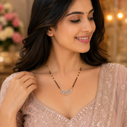 Cultural Elegance Curved Stone Gold Plated Mangalsutra