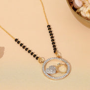 Heart & Ring Combo Pendant Gold Plated Traditional Mangalsutra