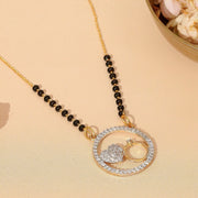 Heart & Ring Combo Pendant Gold Plated Traditional Mangalsutra