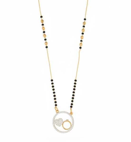 Heart & Ring Combo Pendant Gold Plated Traditional Mangalsutra