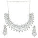 American Diamond Necklace Set with Cascading Teardrop and Marquise Stone Pattern
