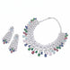 American Diamond Necklace Set with Cascading Teardrop and Marquise Stone Pattern