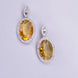 Rhodium Plated AD Necklace Set with Oval Halo Pendant and Matching Earrings