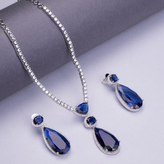 Opal Touch - Sapphire Glow Necklace - Necklace