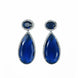 Rhodium Plated AD Necklace Set with Geometric Centre Stone and Teardrop Pendant Earrings