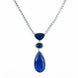 Rhodium Plated AD Necklace Set with Geometric Centre Stone and Teardrop Pendant Earrings