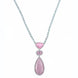 Rhodium Plated AD Necklace Set with Geometric Centre Stone and Teardrop Pendant Earrings
