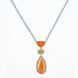 Rhodium Plated AD Necklace Set with Geometric Centre Stone and Teardrop Pendant Earrings