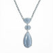 Rhodium Plated AD Necklace Set with Geometric Centre Stone and Teardrop Pendant Earrings