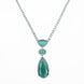Rhodium Plated AD Necklace Set with Geometric Centre Stone and Teardrop Pendant Earrings
