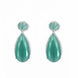 Rhodium Plated AD Necklace Set with Geometric Centre Stone and Teardrop Pendant Earrings