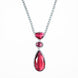 Rhodium Plated AD Necklace Set with Geometric Centre Stone and Teardrop Pendant Earrings
