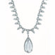 Rhodium Plated Designer Teardrop Pendant & Matching Earrings, with Leaf Drop Pattern, Necklace Set