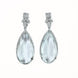 Rhodium Plated Designer Teardrop Pendant & Matching Earrings, with Leaf Drop Pattern, Necklace Set
