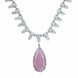 Rhodium Plated Designer Teardrop Pendant & Matching Earrings, with Leaf Drop Pattern, Necklace Set