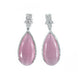 Rhodium Plated Designer Teardrop Pendant & Matching Earrings, with Leaf Drop Pattern, Necklace Set