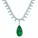 Rhodium Plated Designer Teardrop Pendant & Matching Earrings, with Leaf Drop Pattern, Necklace Set