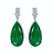 Rhodium Plated Designer Teardrop Pendant & Matching Earrings, with Leaf Drop Pattern, Necklace Set