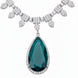 Rhodium Plated Designer Teardrop Pendant & Matching Earrings, with Leaf Drop Pattern, Necklace Set