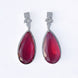 Rhodium Plated Designer Teardrop Pendant & Matching Earrings, with Leaf Drop Pattern, Necklace Set