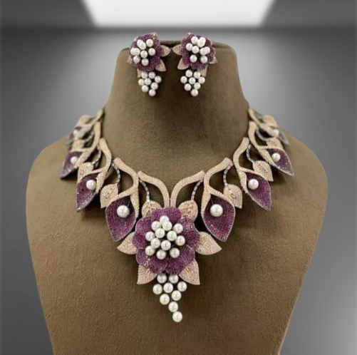 Opal Touch - Timeless Flower Petals Rose Gold Necklace - Necklace