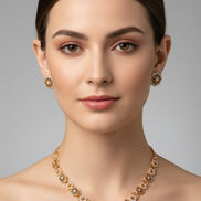 Traditional Round Gold Plated Necklace Set