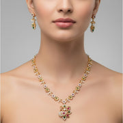 Traditional Peacock Gold Plated Necklace Set
