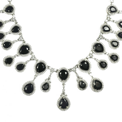 Enchanted Emerald Elegance Necklace in Rhodium