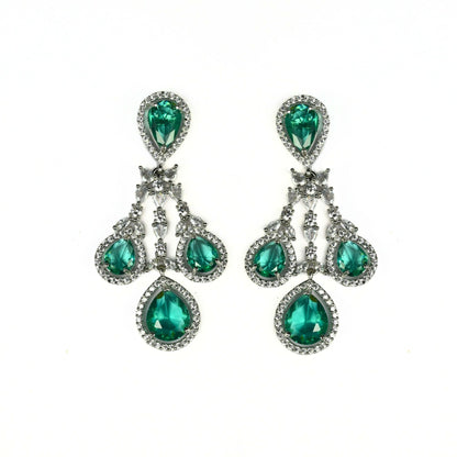 Enchanted Emerald Elegance Necklace in Rhodium