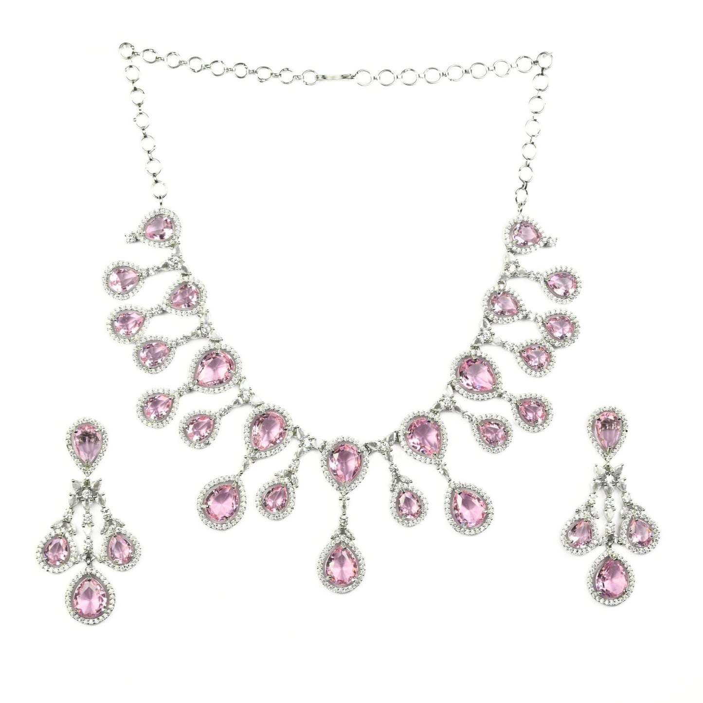 Enchanted Emerald Elegance Necklace in Rhodium