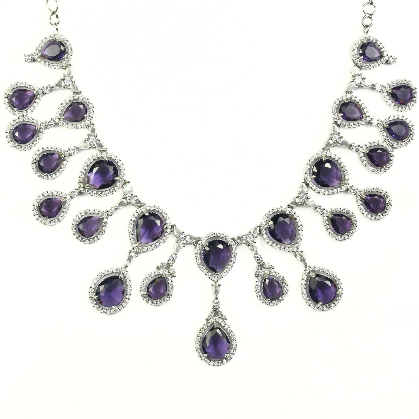 Enchanted Emerald Elegance Necklace in Rhodium