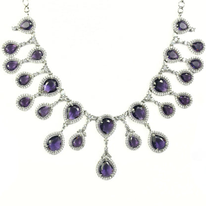 Enchanted Emerald Elegance Necklace in Rhodium