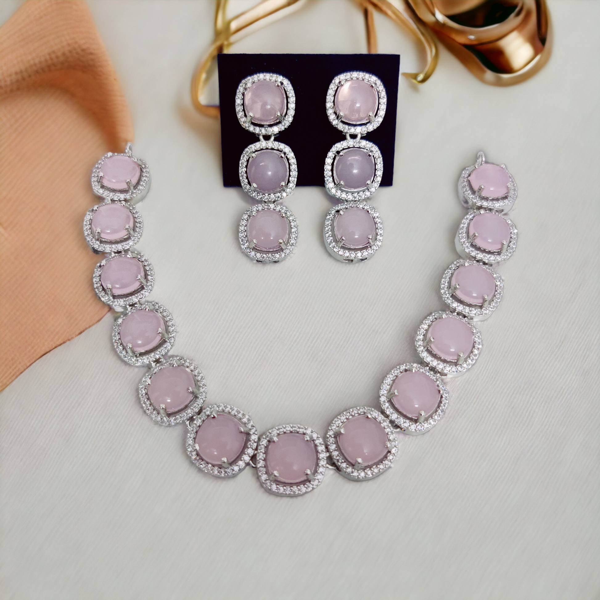 Royal Velvet Purple Necklace in Rhodium - Opal Touch