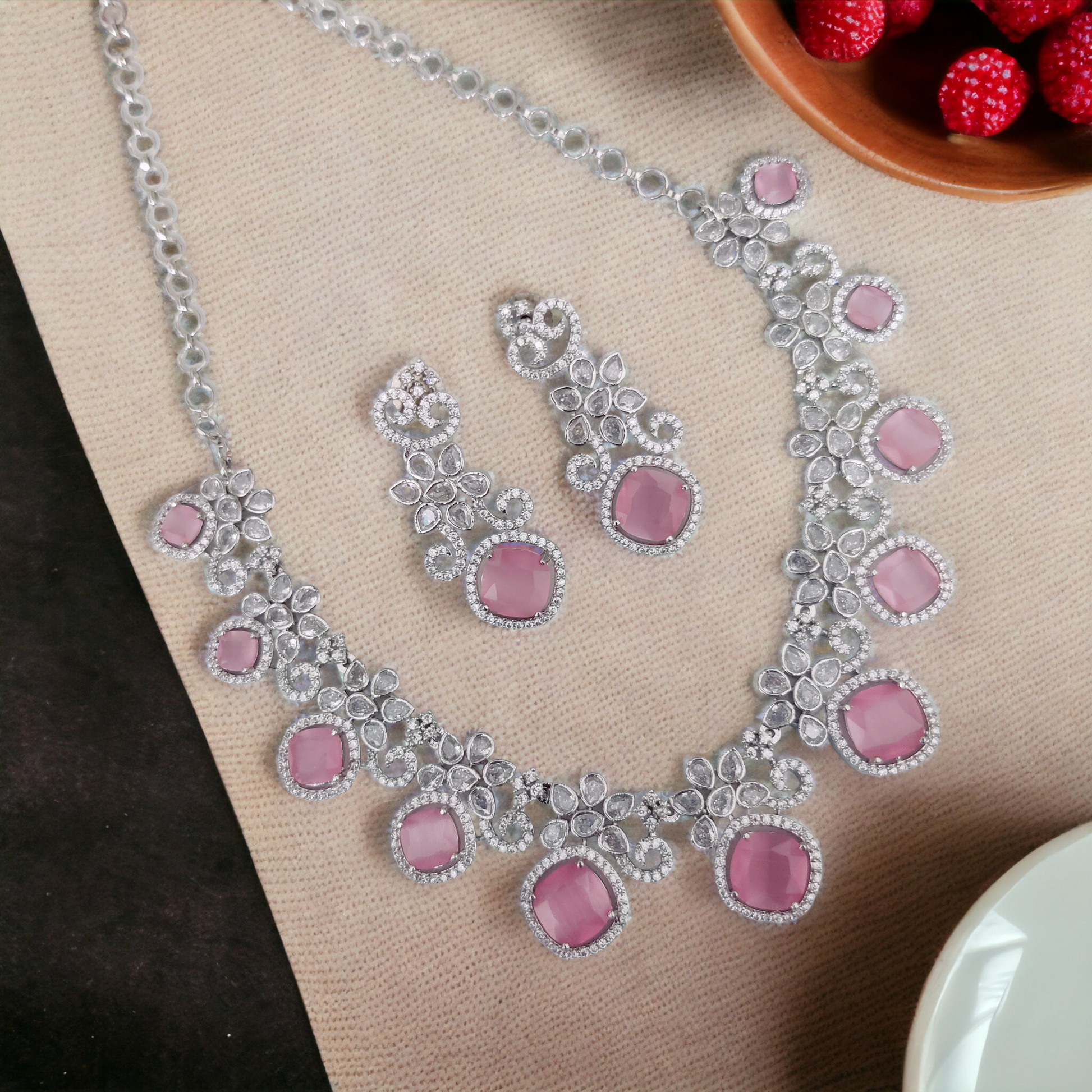 Crystal Red Charm Necklace - Opal Touch