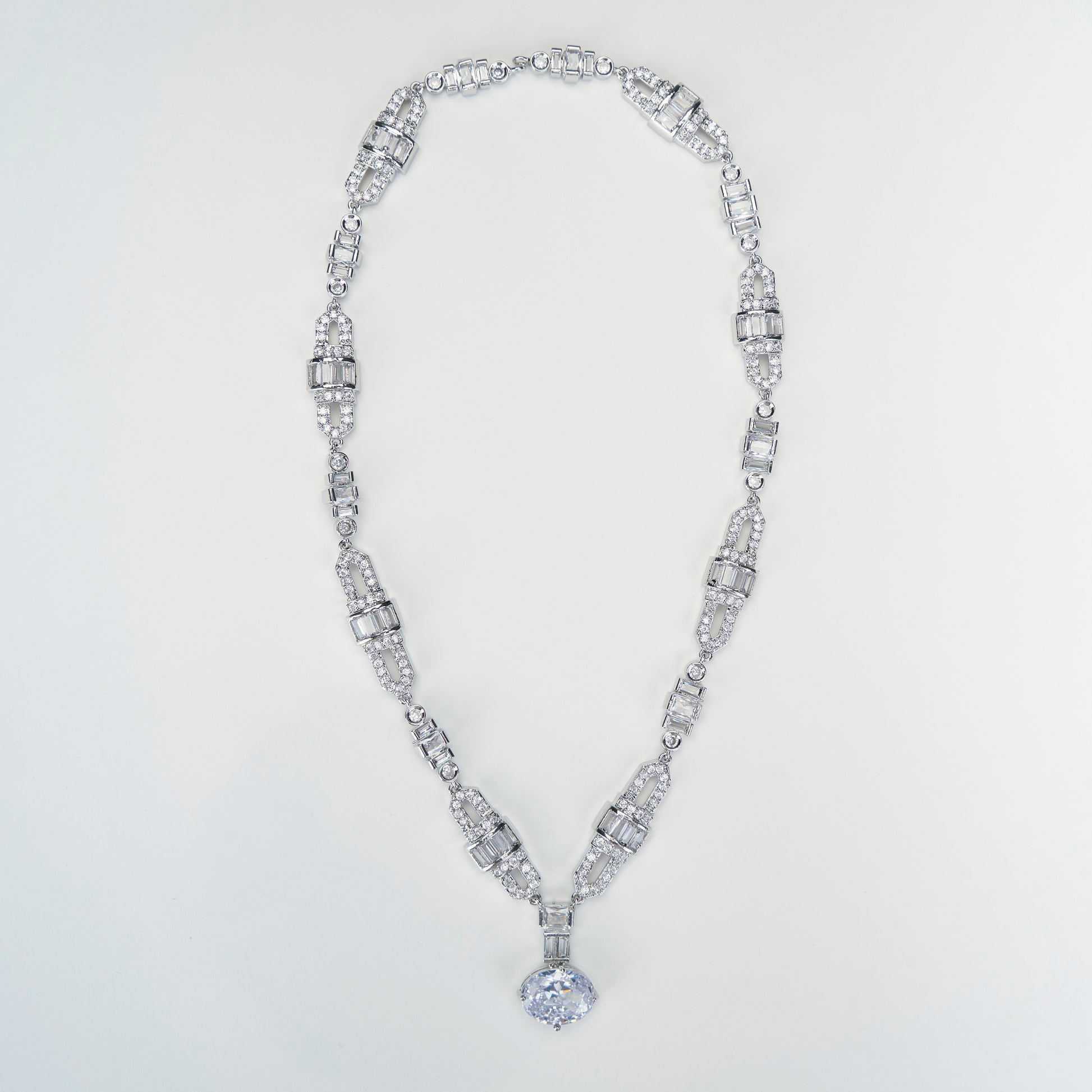 White Rhodium Elegance Necklace - Opal Touch