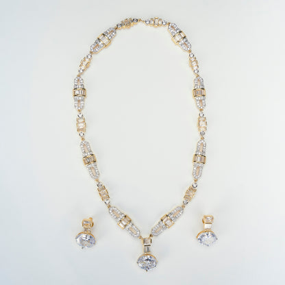 Two-Toned White Elegance Necklace - Opal Touch