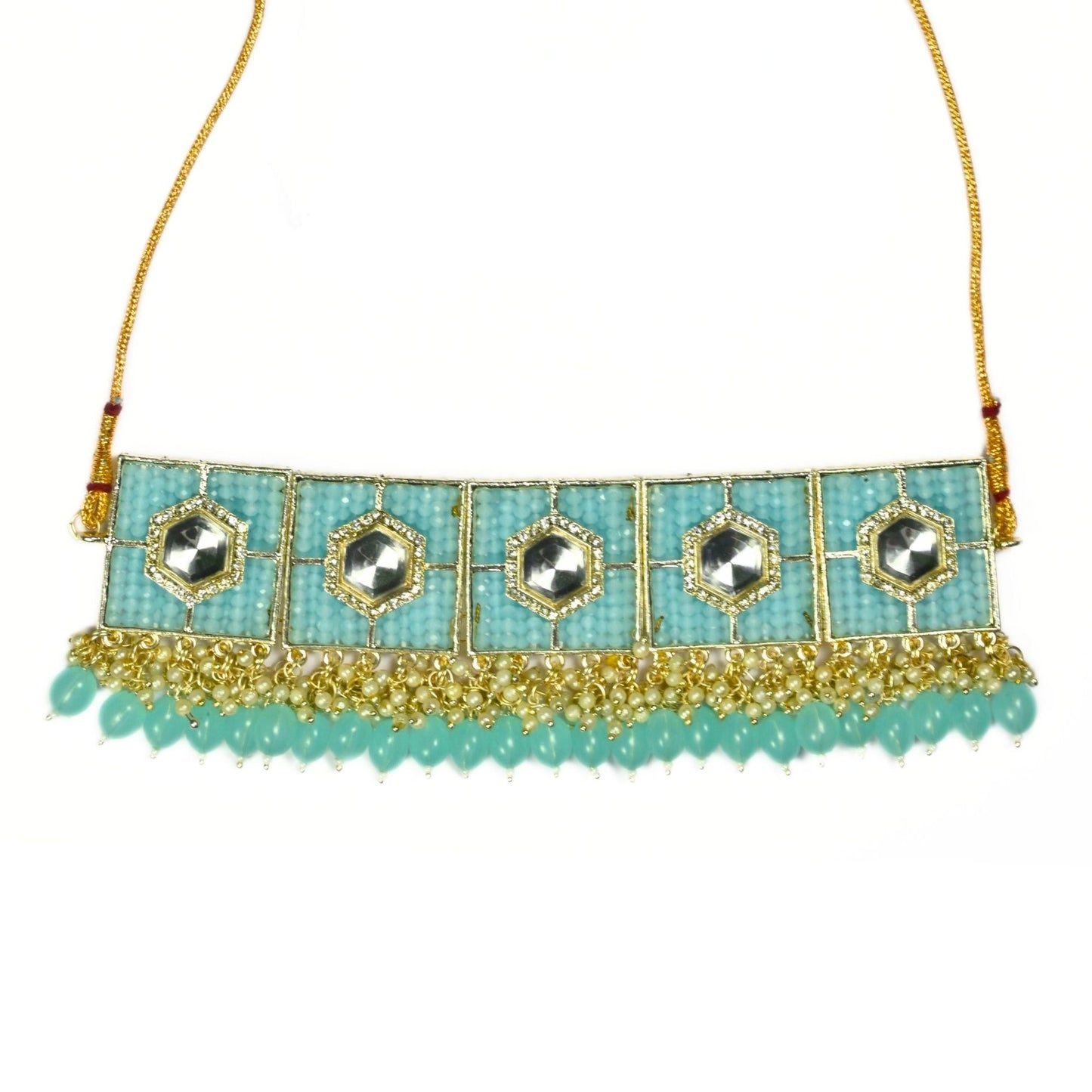 Stylish Chocker Necklace Set With Pearls