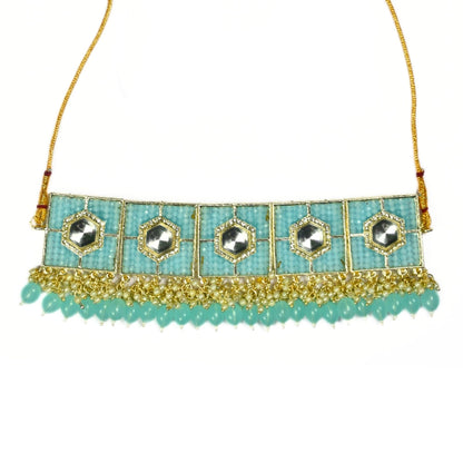 Stylish Chocker Necklace Set With Pearls