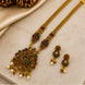 Matte Black Peacock Temple Design Necklace Set