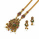 Matte Black Peacock Temple Design Necklace Set
