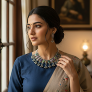 Multicolor Oxidized Necklace Set