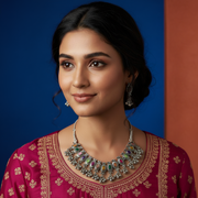 Multicolor Oxidized Necklace Set