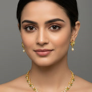 Traditional Gold Plated Peacock Necklace Set