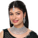 Bridal Cubic Zirconia Chocker Necklace Set With Tika