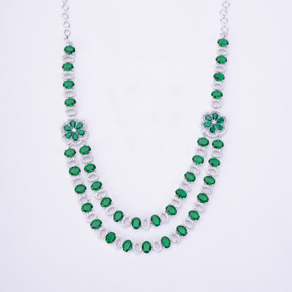 Elegant 2 Layer Oval Necklace Set